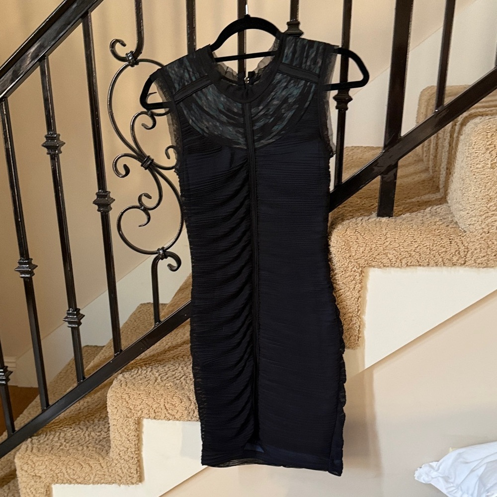 BCBG Elegant Black Midi Dress